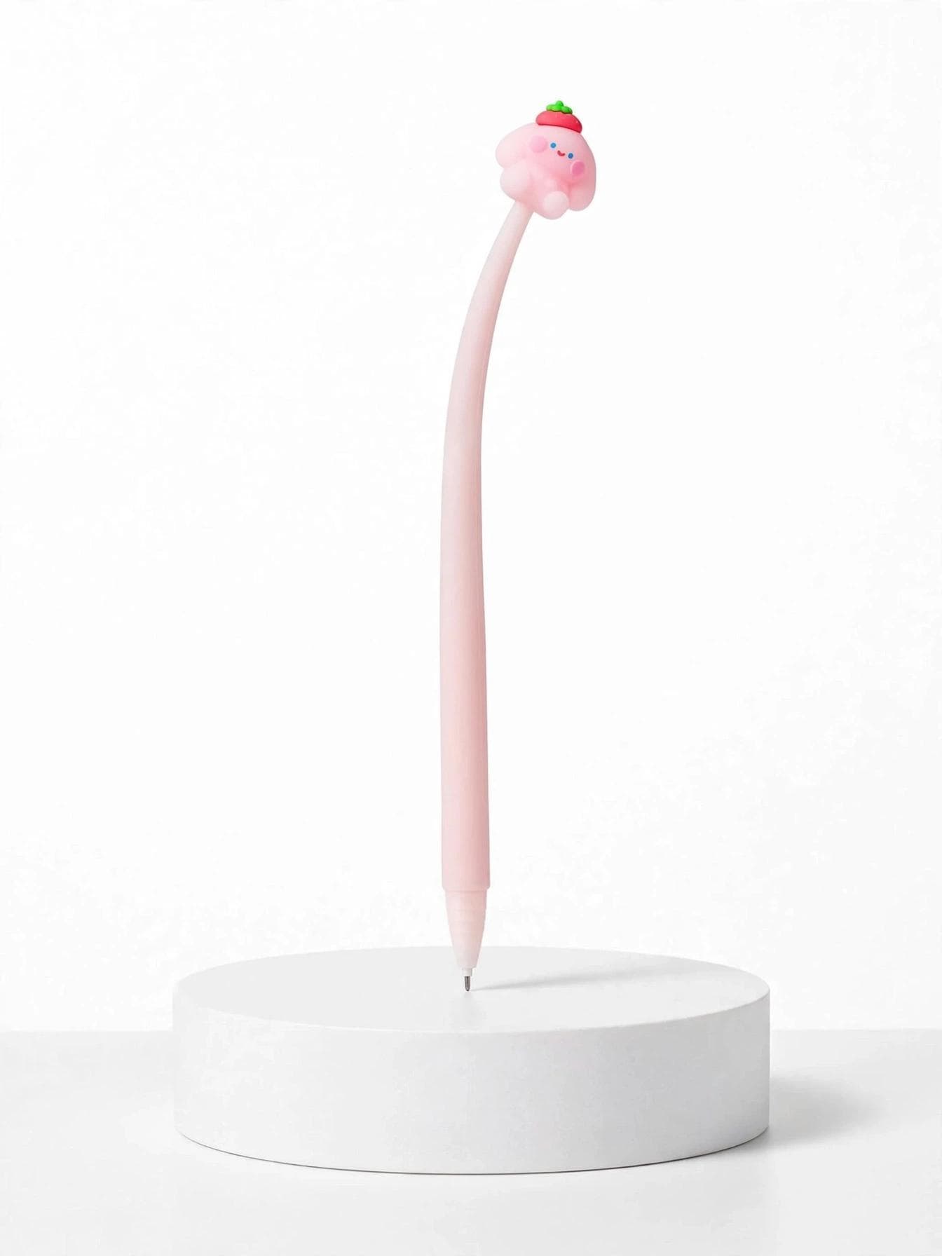 Kawaii Strawberry Puppy Bendy Pen - Pink