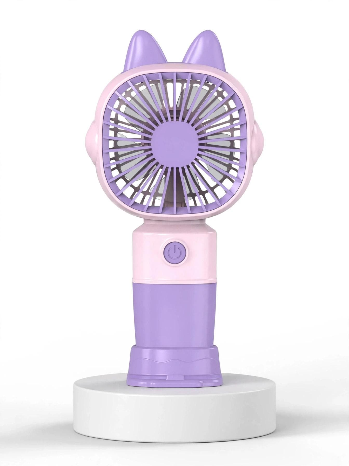 Cute Cat Ear Rechargeable USB Mini Fan - Purple
