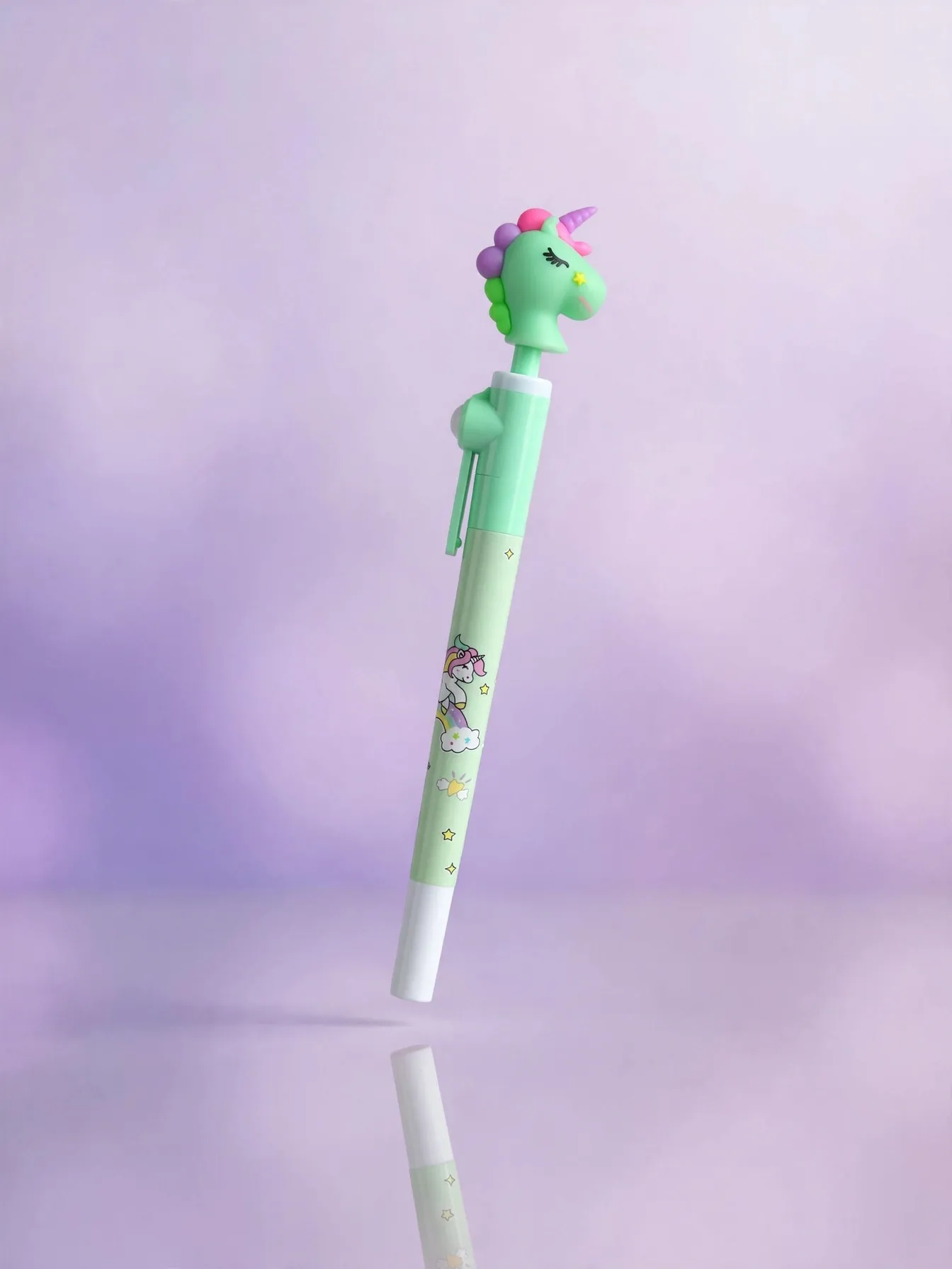 Green Fancy Rolling Unicorn Gel Pen