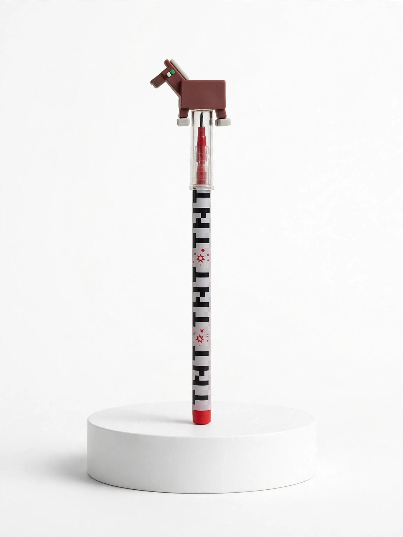 Minecraft Themed Pixel Horse TNT Push Pencil