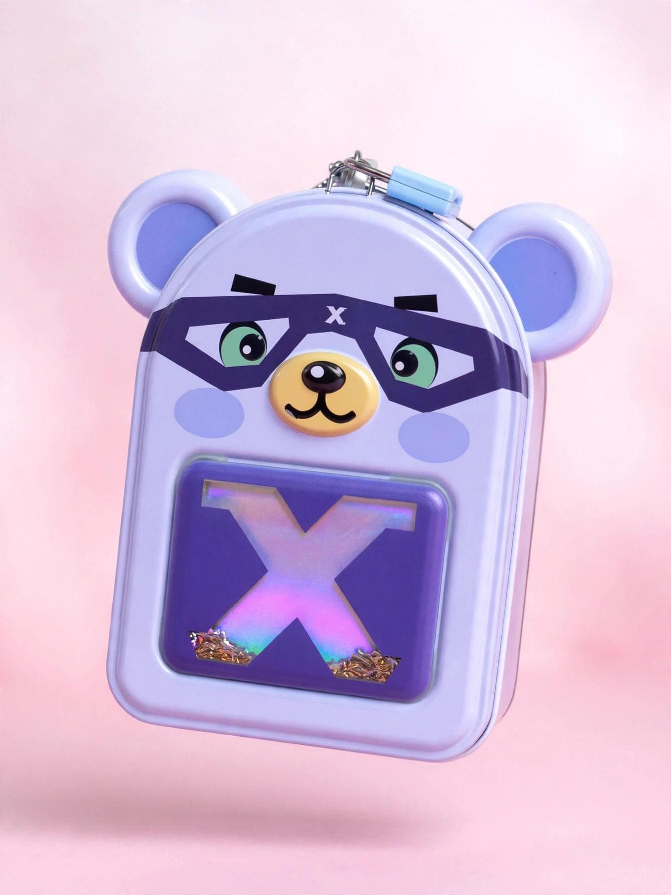 Spy X Bear Metal Piggy Bank with Lock & Key - Light Blue