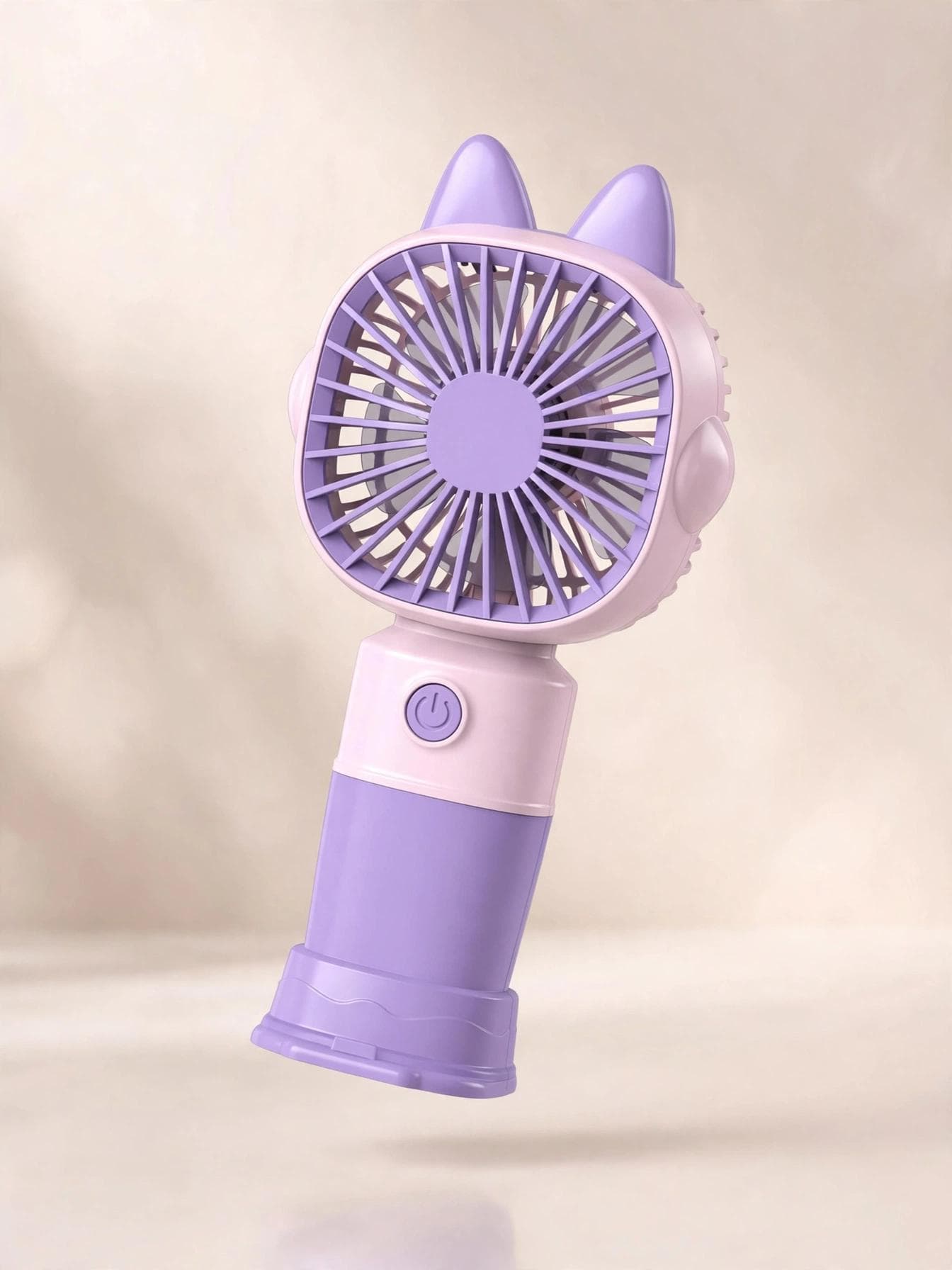 Cute Cat Ear Rechargeable USB Mini Fan - Purple