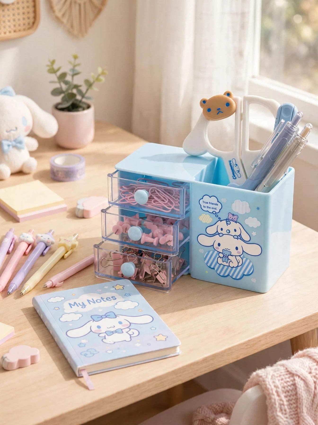 Anime Cinnamoroll Desktop Desk Organizer - Blue
