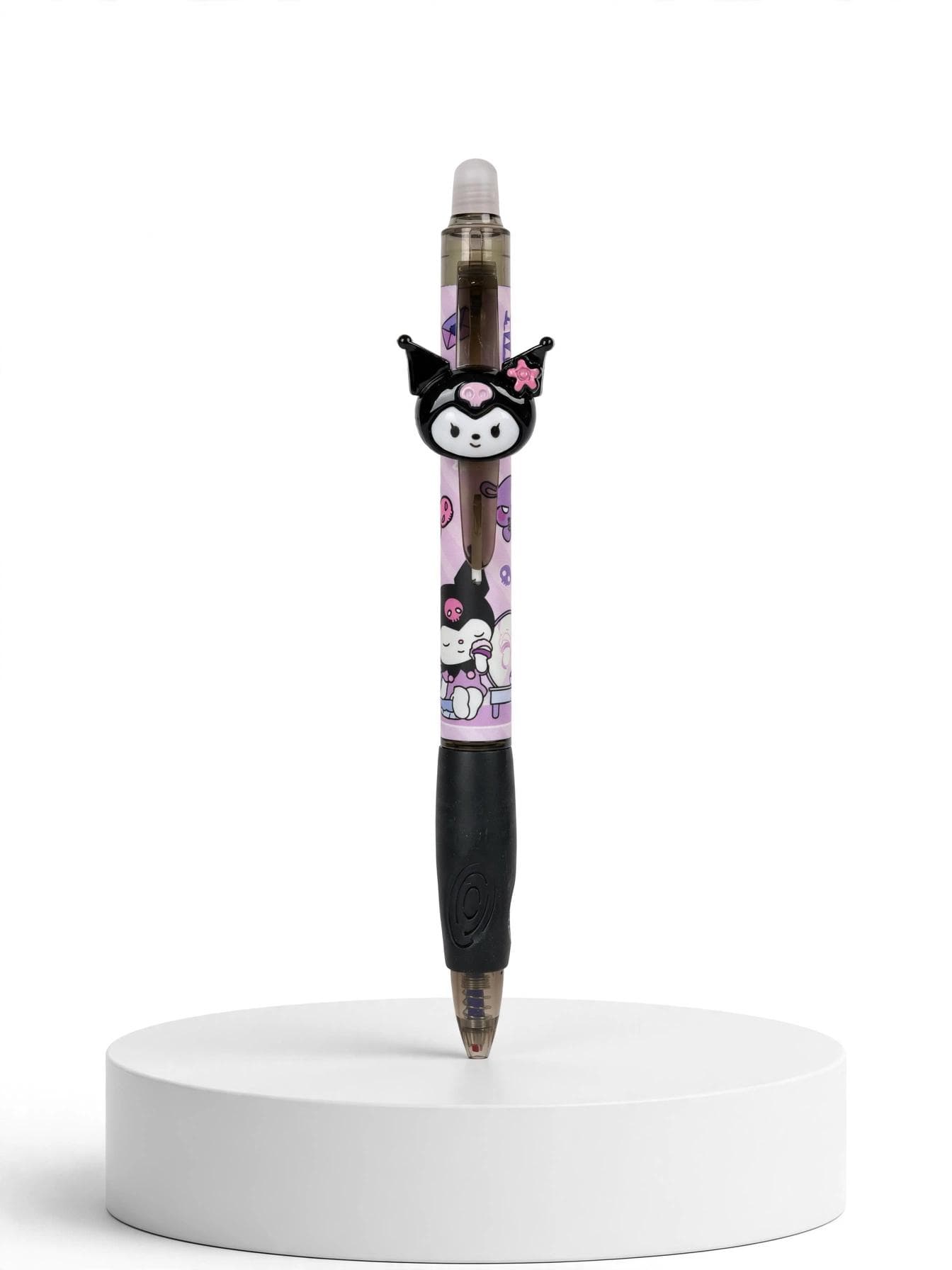 Sanrio Kuromi Flower 3D Clip Erasable Pen - Black