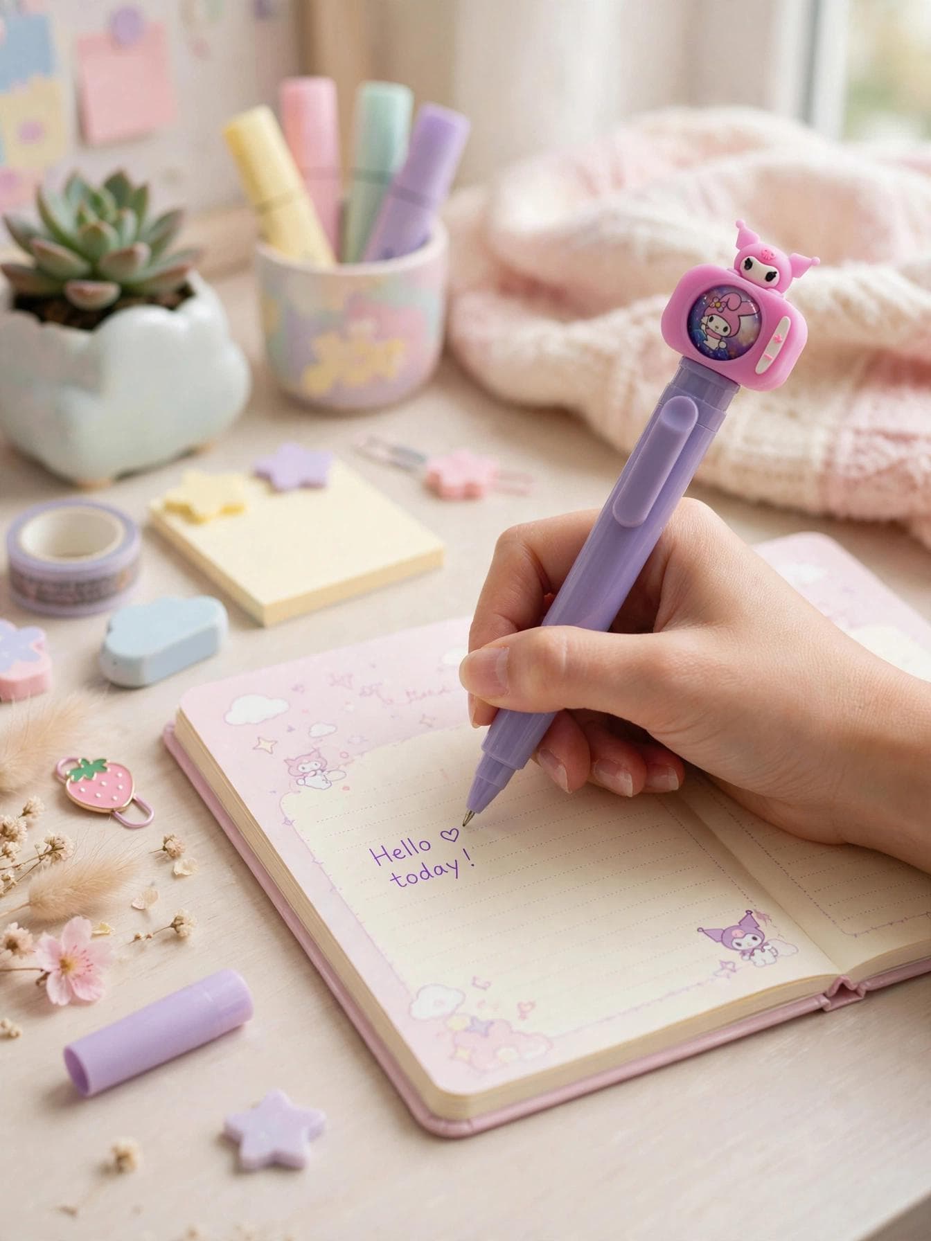 Sanrio My Melody & Kuromi Retro TV 3D Topper Retractable Pen - Purple