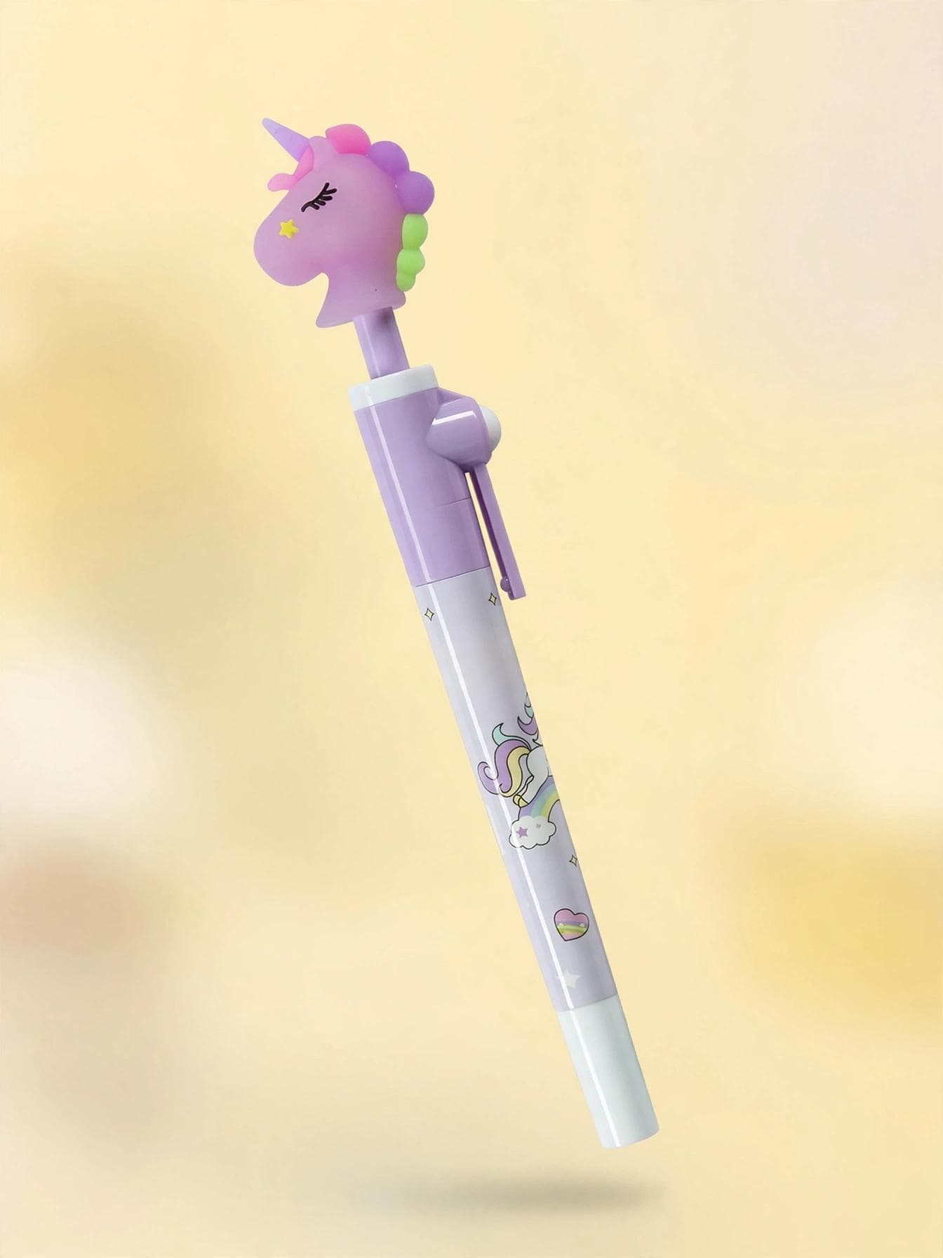 Purple Unicorn 3D Topper Retractable Pen