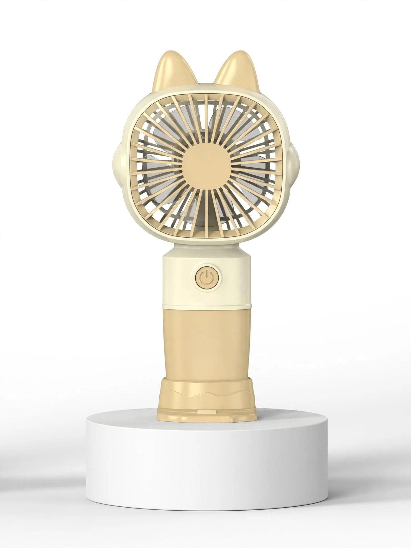 Cute Cat Ear Rechargeable USB Mini Fan - Beige
