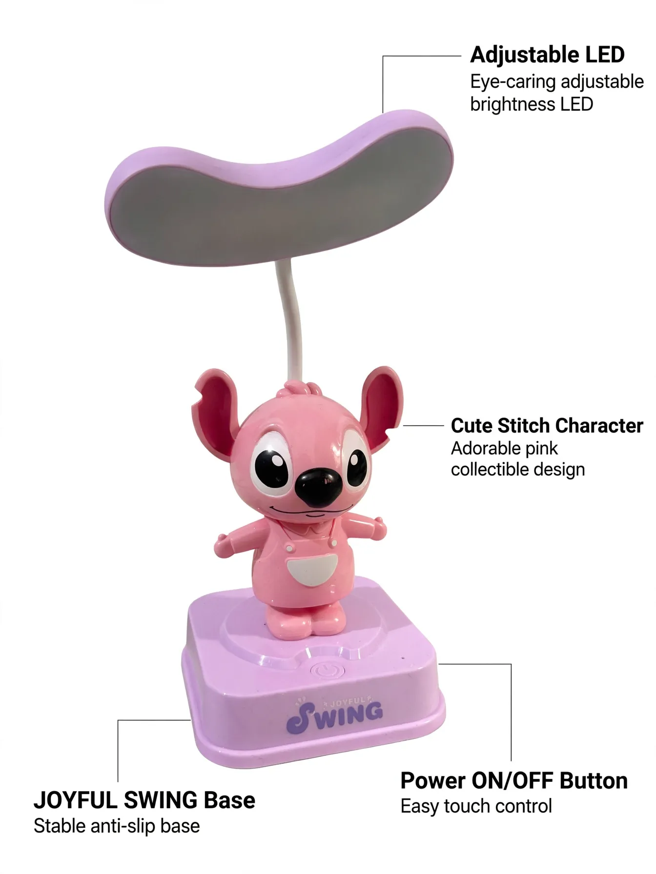 Pink Alien Rechargeable Desk Lamp