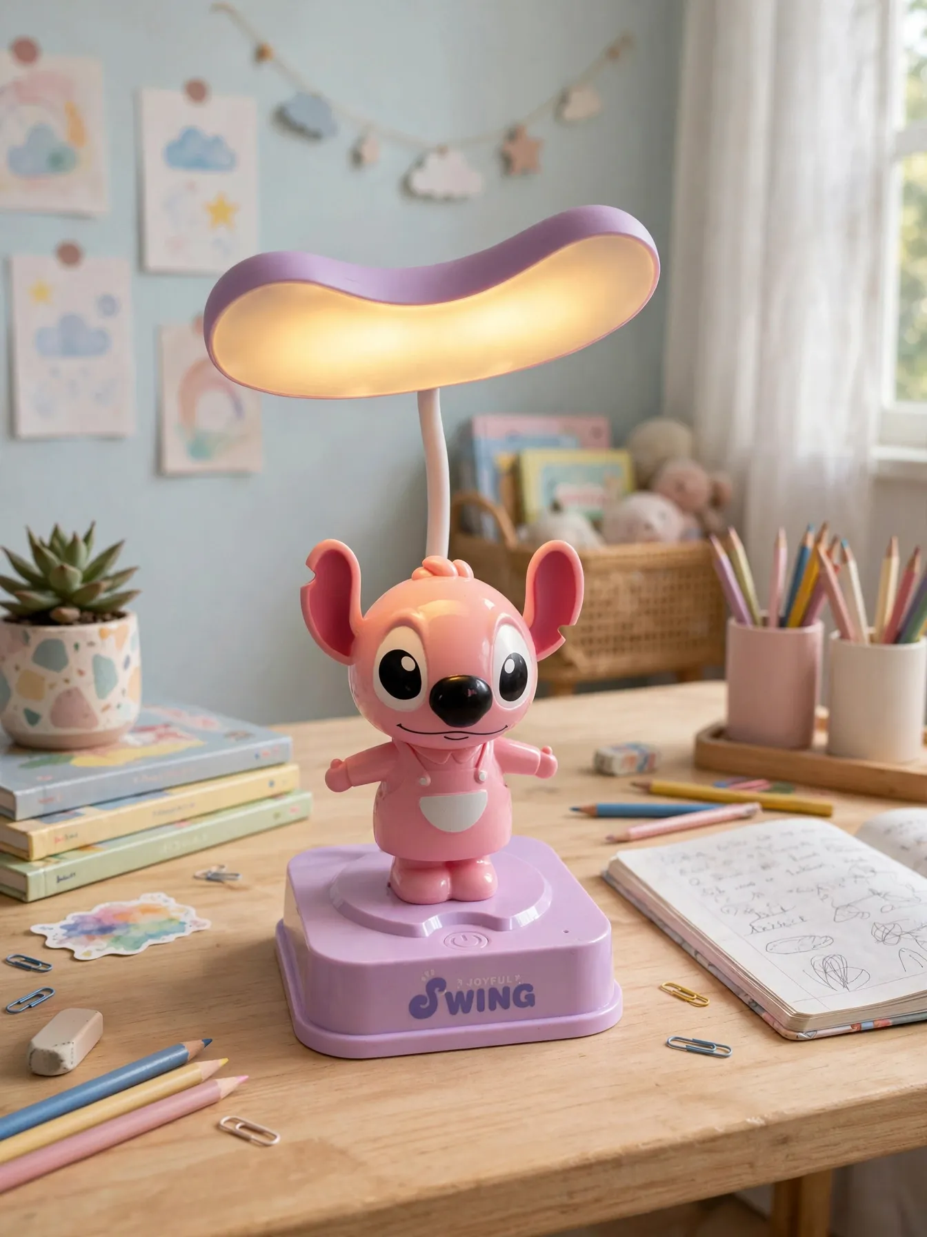 Pink Alien Rechargeable Desk Lamp